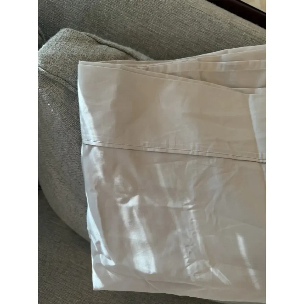 Donna Karan Luxe Egyptian Giza Cotton King Flat Sheets Platinum NEW